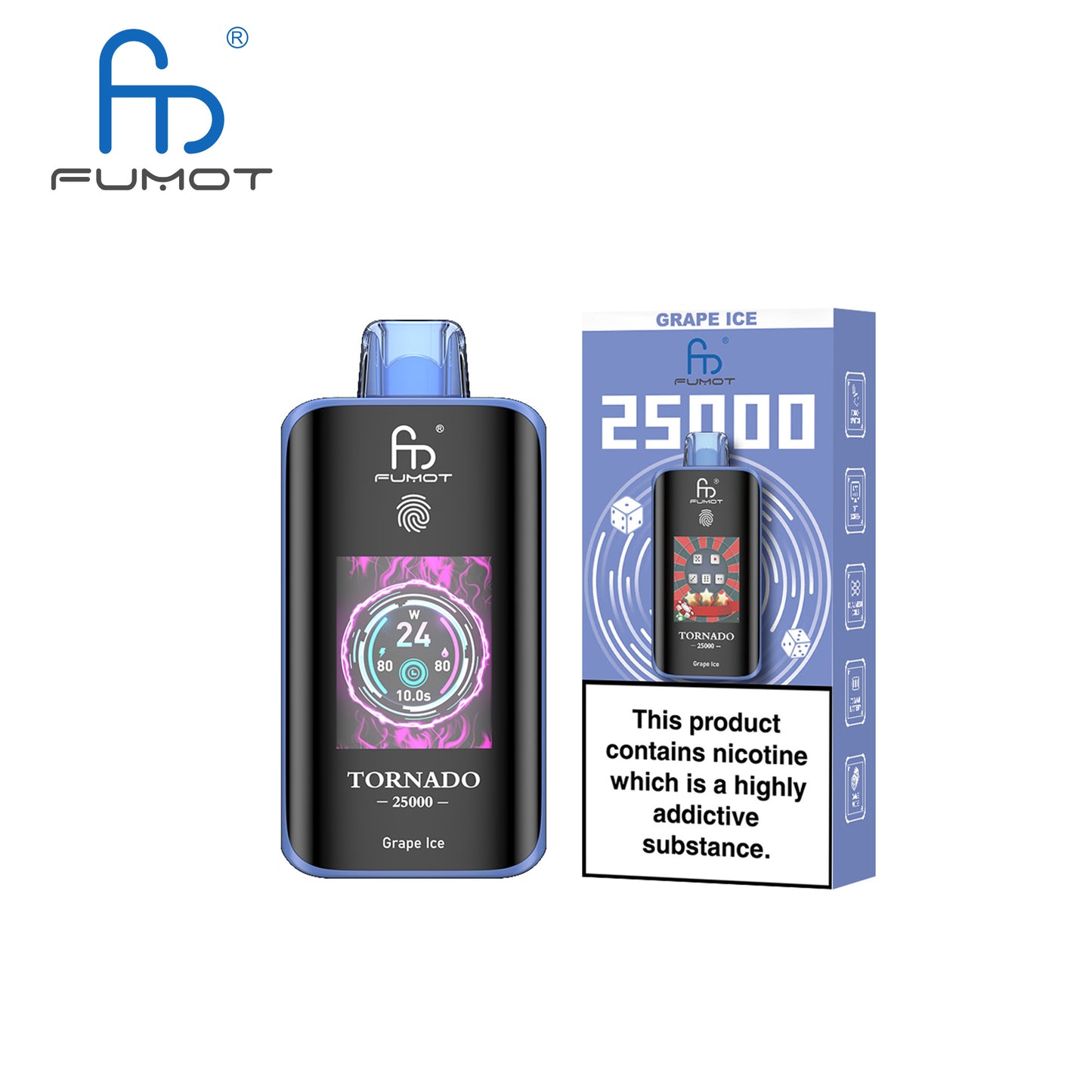 [Clearance Sale] Kit jetable rechargeable Fumot Randm Tornado 25000 25K Puffs (Touch Button)
