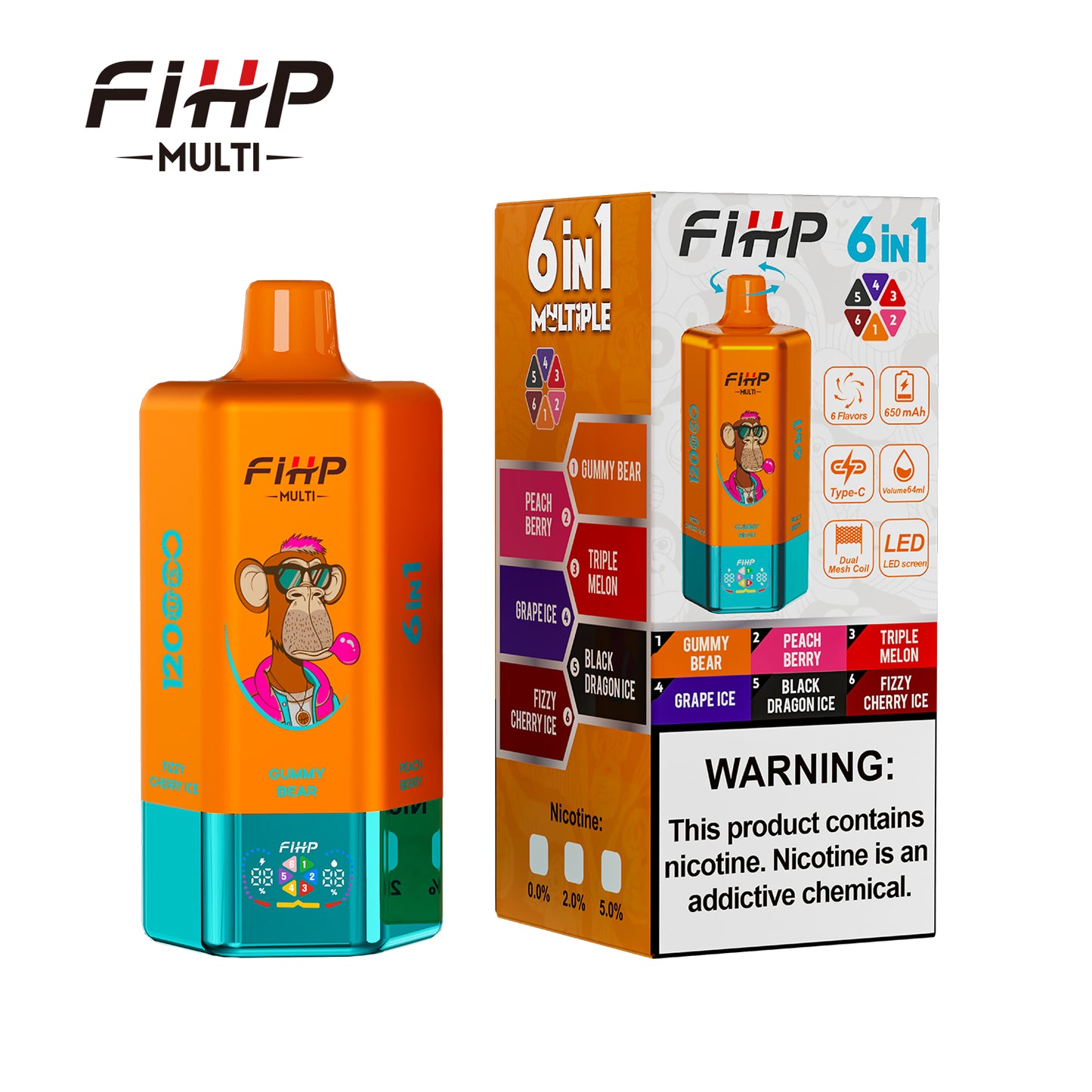 Kit jetable rechargeable FIHP Multi 120000 120K Puffs 6 in 1