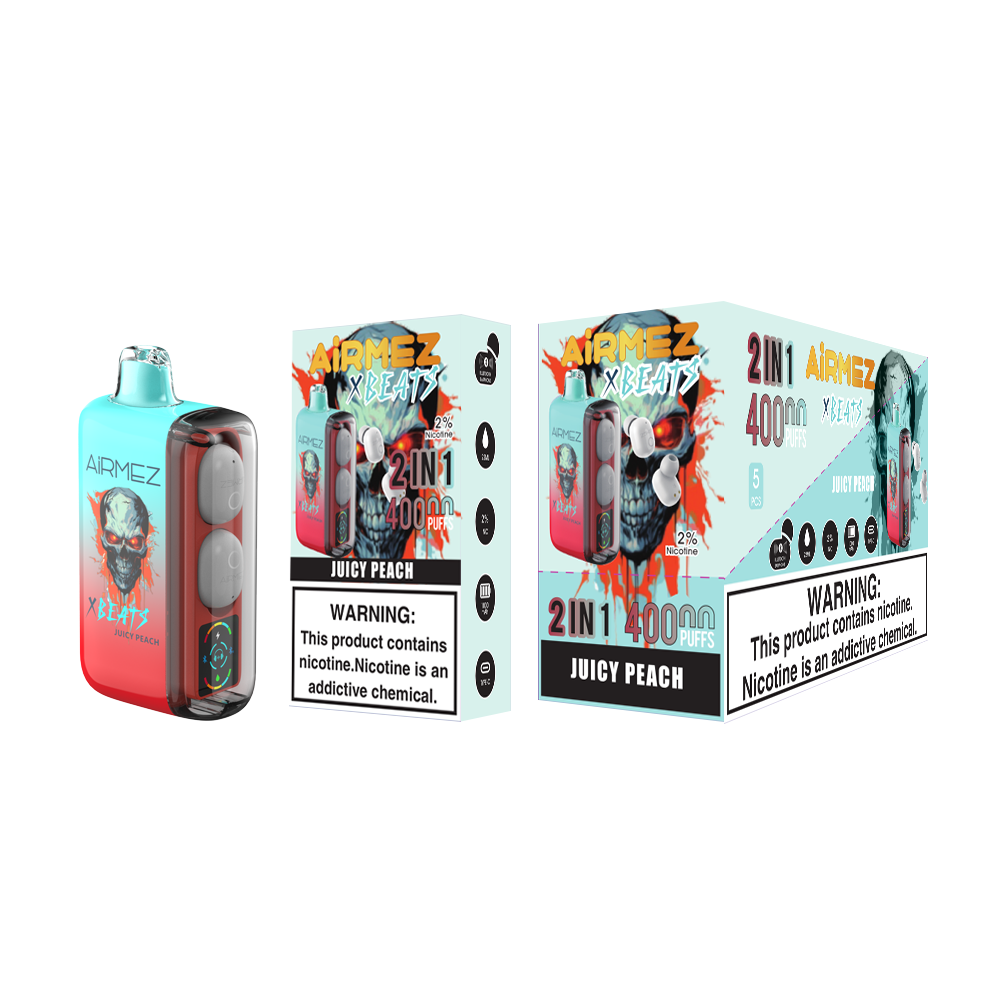 Kit jetable AiRMEZ Xbeats 50000 50K Puffs avec écouteurs TWS