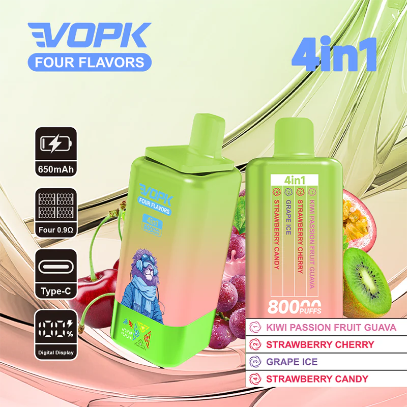 Kit jetable VOPK 80K Puffs 4IN1 650 mAh