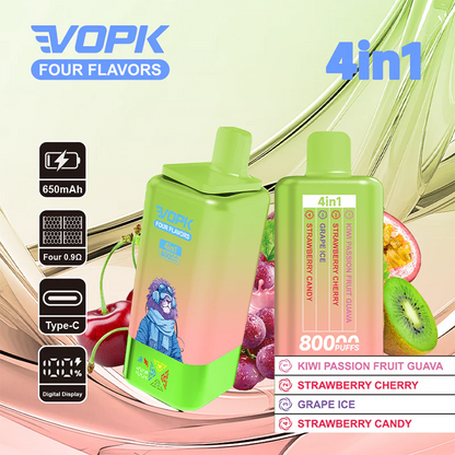 Kit jetable VOPK 80K Puffs 4IN1 650 mAh