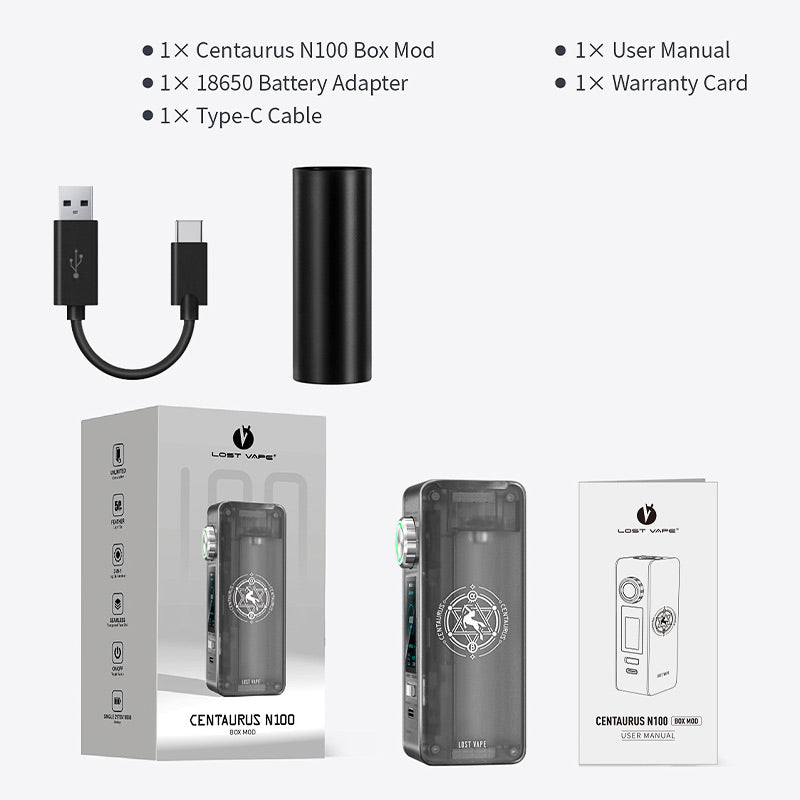 Kit Centaurus N100 de Lost Vape avec Centaurus Sub Ohm atomiseur 5ml