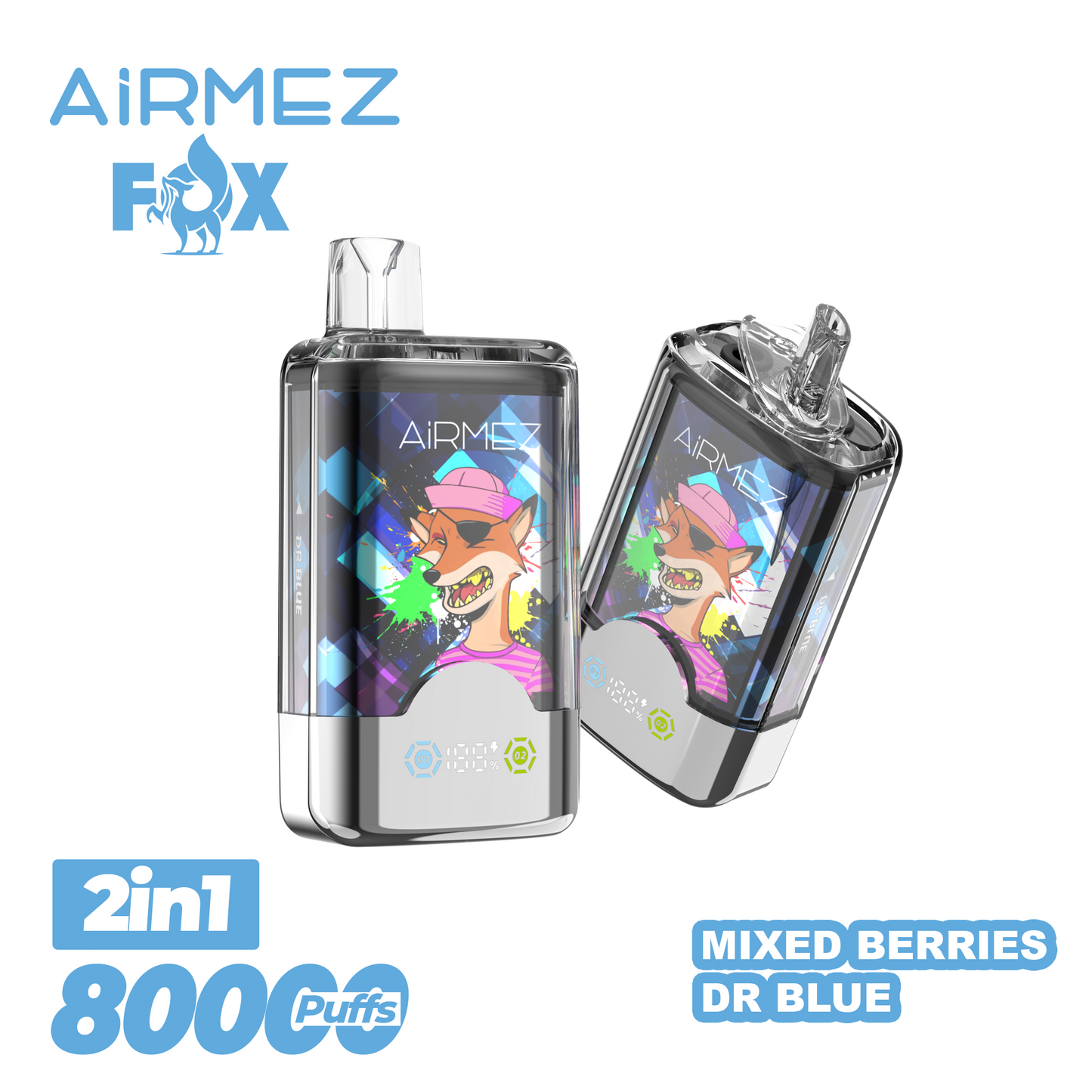 Kit jetable AiRMEZ Fox 80000 80K Puffs 30ml (Dual Flavor)