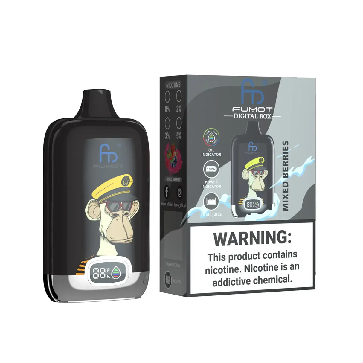 Kit jetable Fumot Randm Digital Box 12K 12000 Puffs 0mg