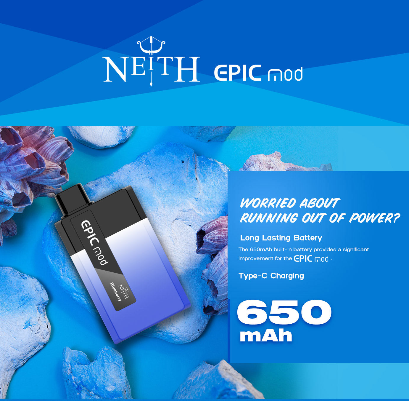 NEITH EPICMOD 5500 PUFF Cigarette électronique jetable kit rechargeable 650mAh 14ml (20mg)