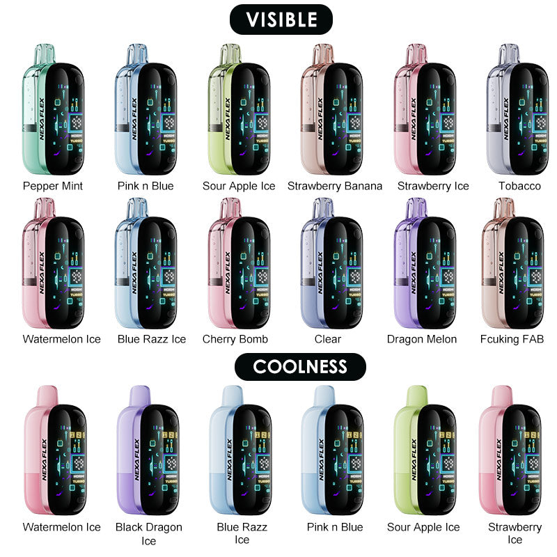 Kit jetable NEXA FLEX 18ml (Visible Version: 35K Puffs; Coolness Version: 25K Puffs)