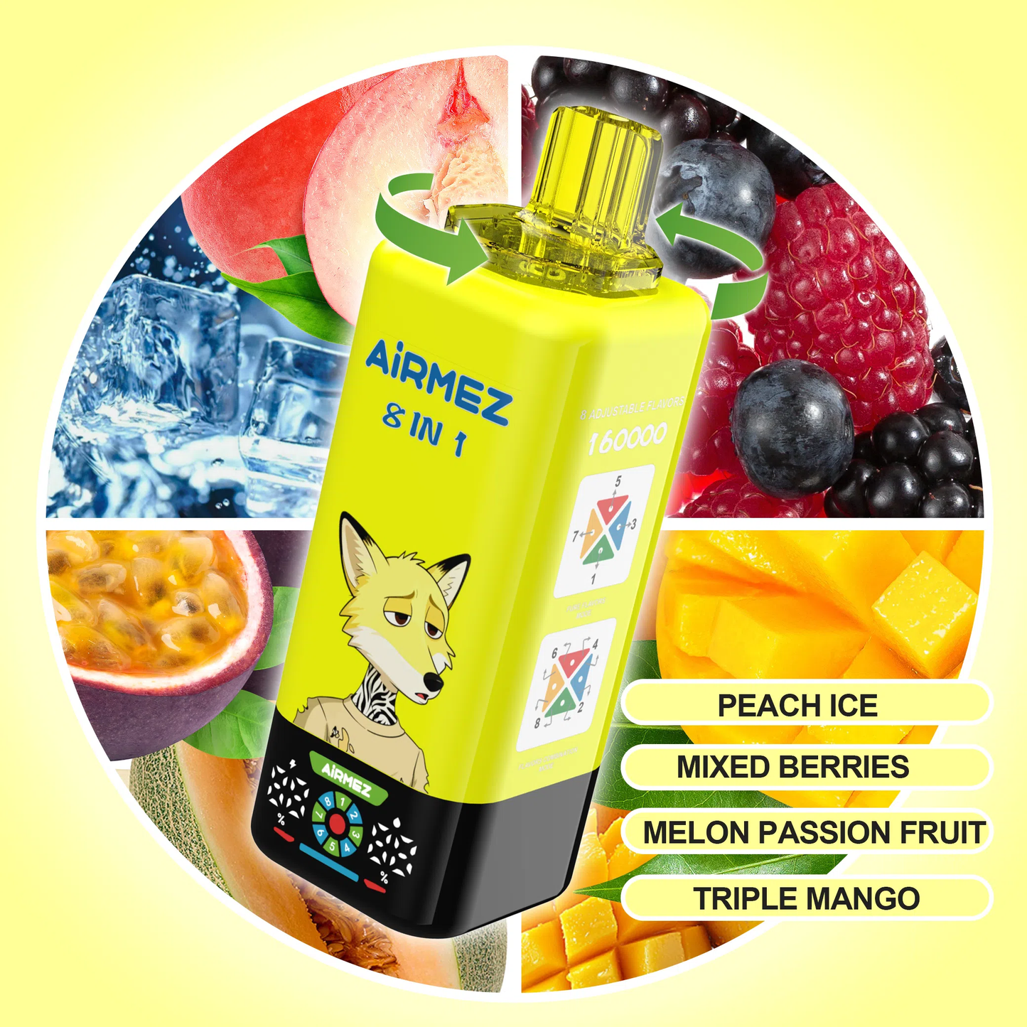 Kit jetable AIRMEZ FOX 8 IN 1 160K 160000 Puffs