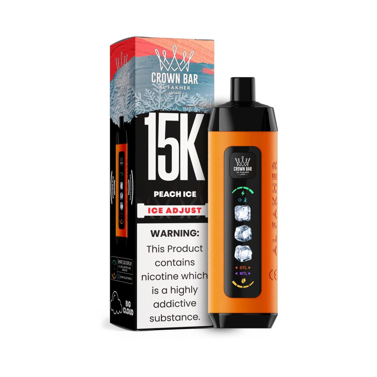 Kit jetable AL Fakher Crown Bar 15K Ice Adjust (15000 Puffs)