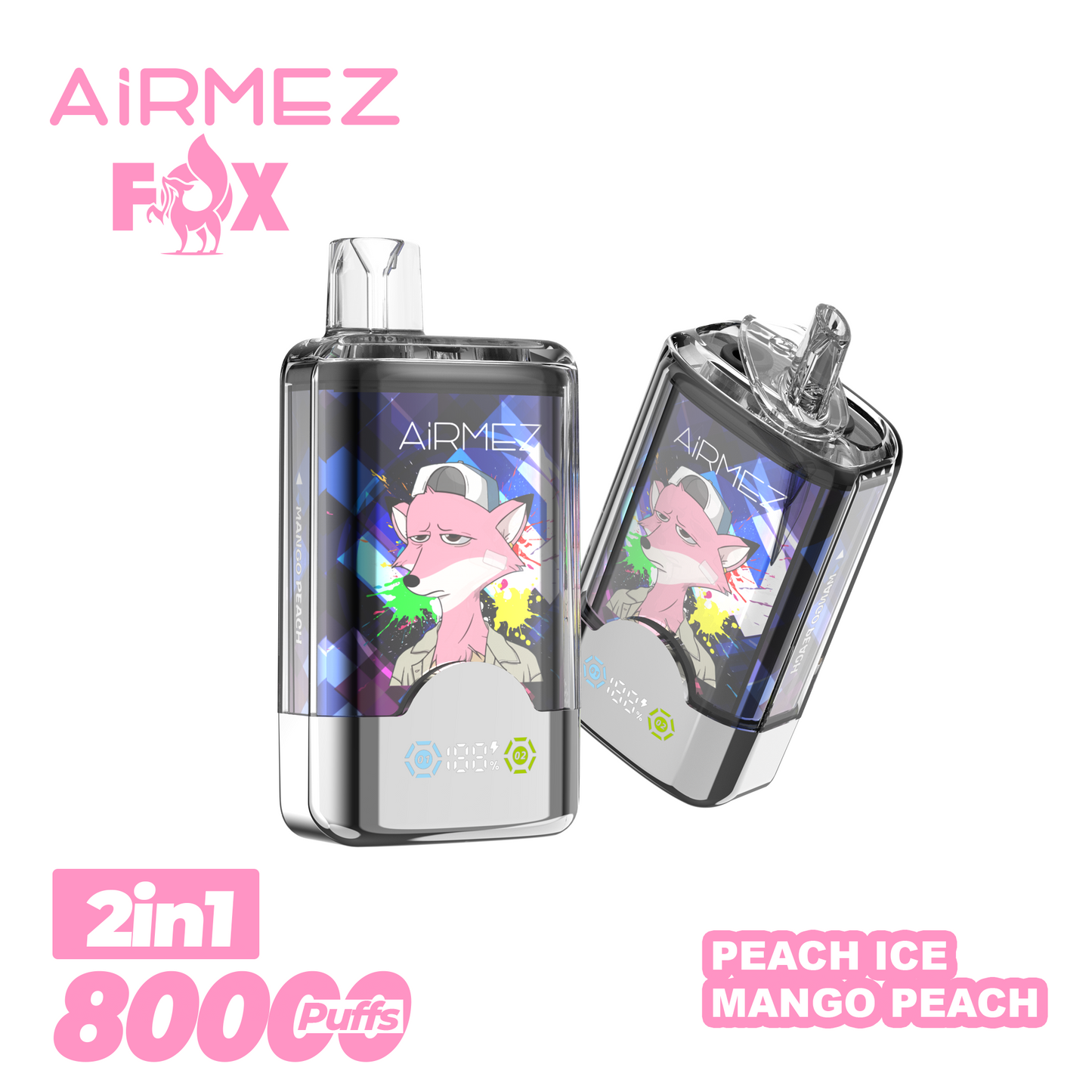 Kit jetable AiRMEZ Fox 80000 80K Puffs 30ml (Dual Flavor)