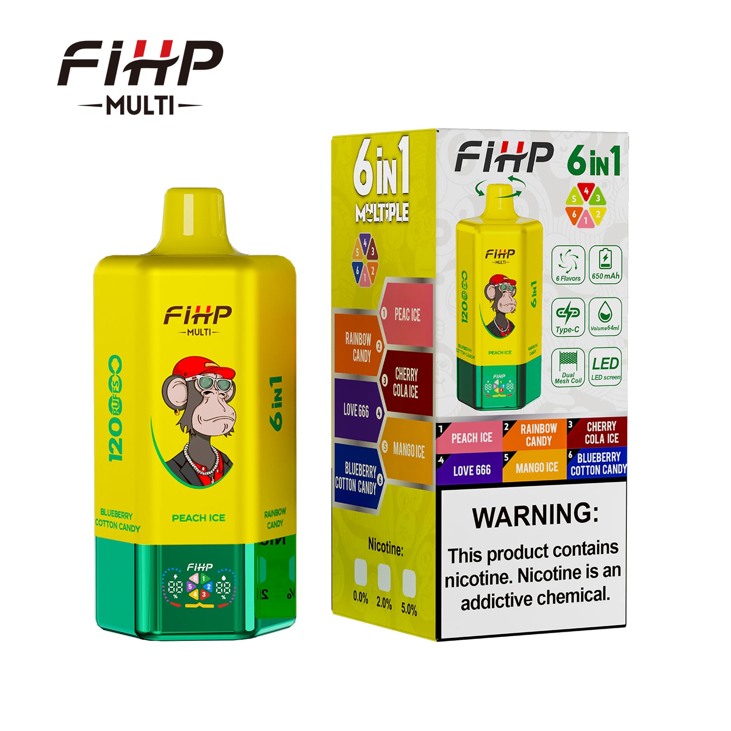 Kit jetable rechargeable FIHP Multi 120000 120K Puffs 6 in 1