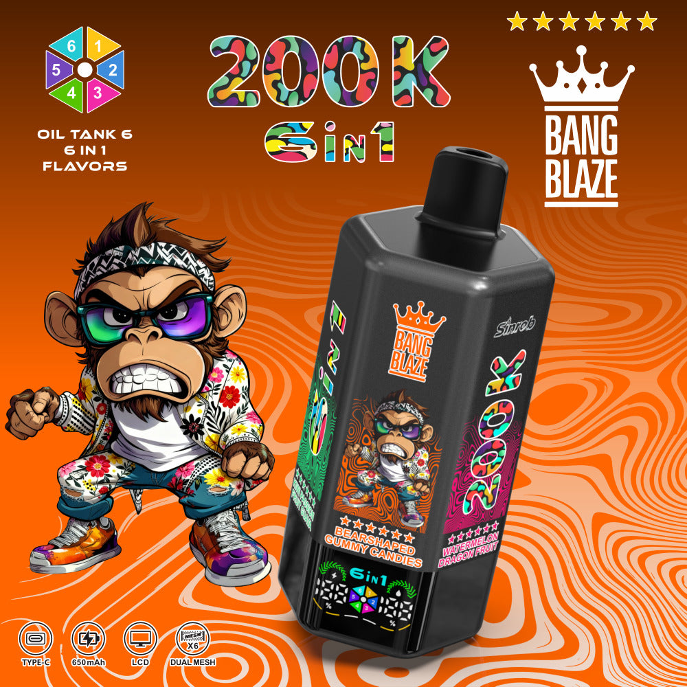Kit jetable Bang Blaze 200K 200000 Puffs 6 in 1