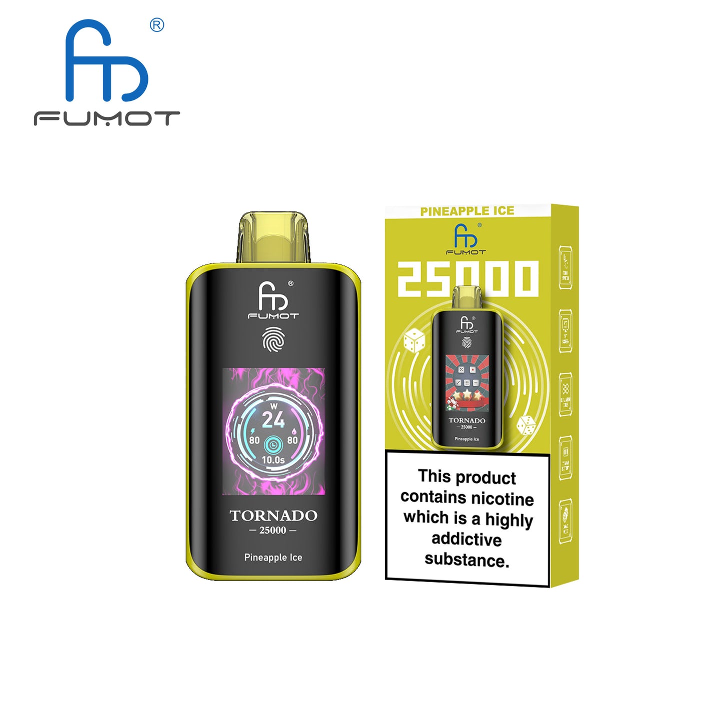[Clearance Sale] Kit jetable rechargeable Fumot Randm Tornado 25000 25K Puffs (Touch Button)