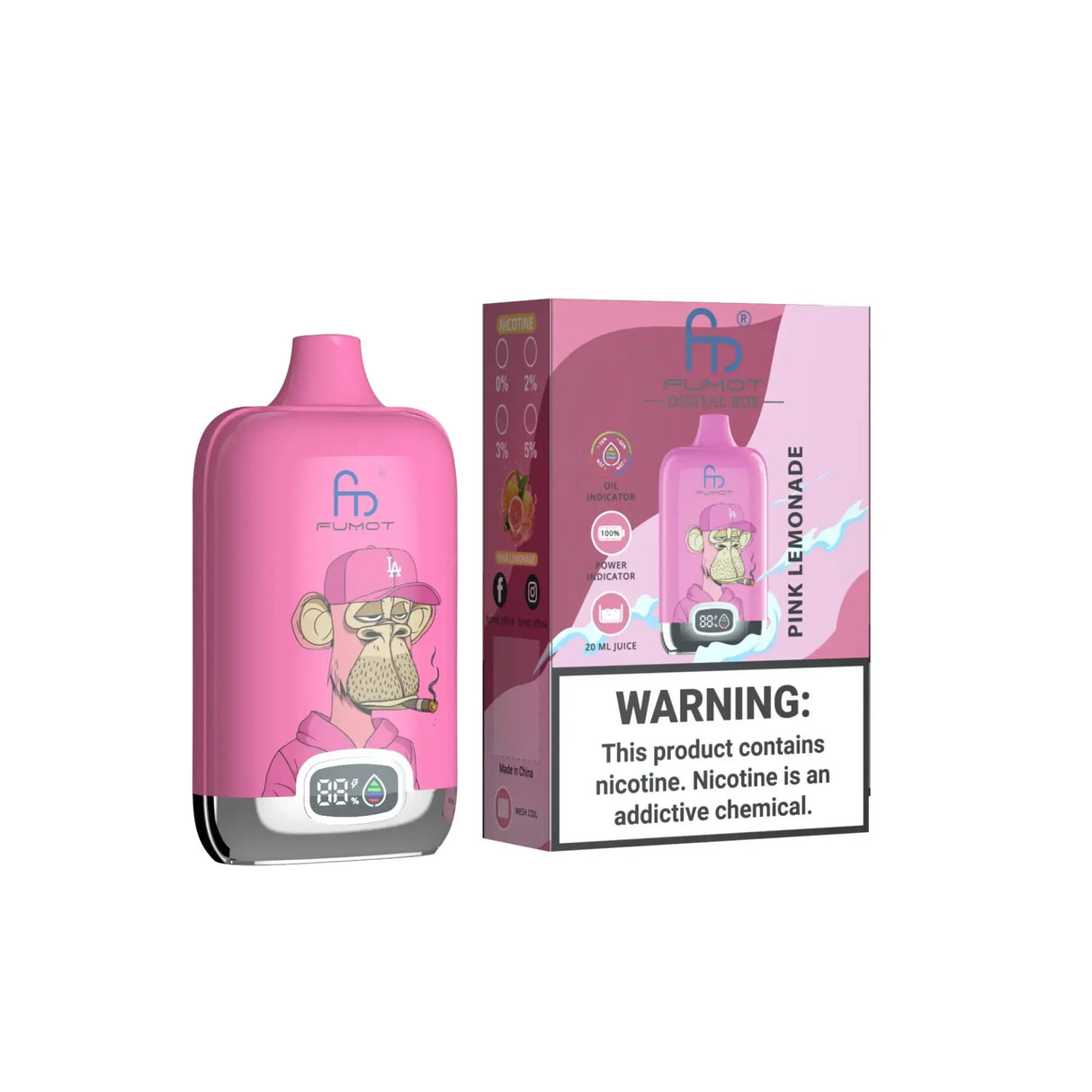 Kit jetable Fumot Randm Digital Box 12K 12000 Puffs 0mg