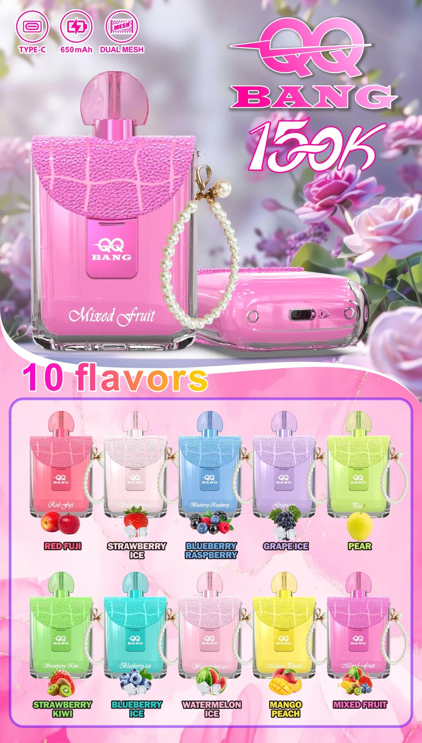 Kit jetable QQ Bang Perfume 150K 150000 Puffs