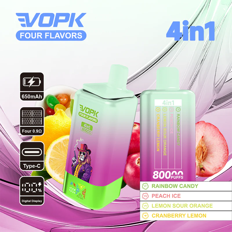 Kit jetable VOPK 80K Puffs 4IN1 650 mAh