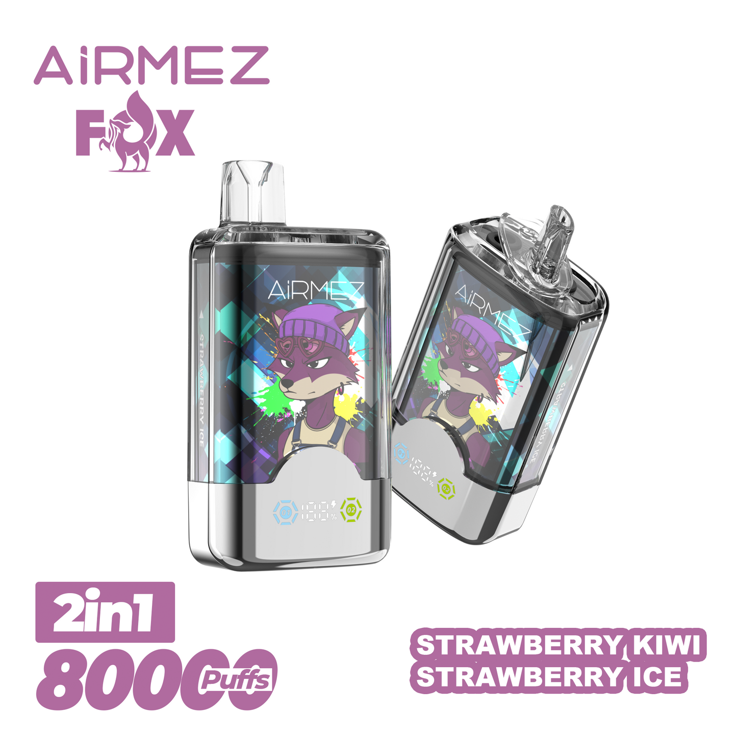 Kit jetable AiRMEZ Fox 80000 80K Puffs 30ml (Dual Flavor)