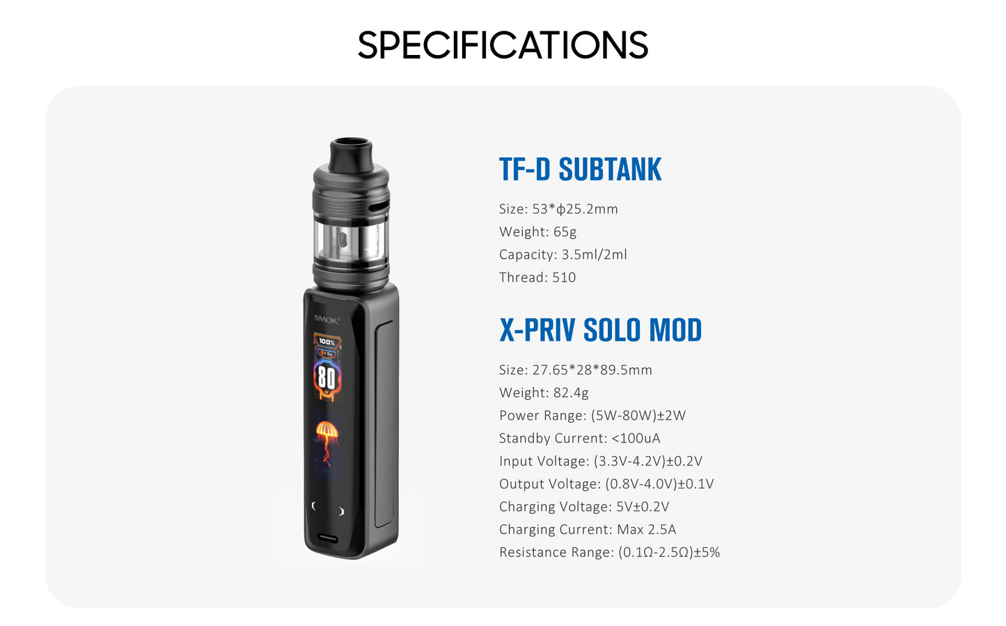 Kit SMOK X-Priv Solo 80W