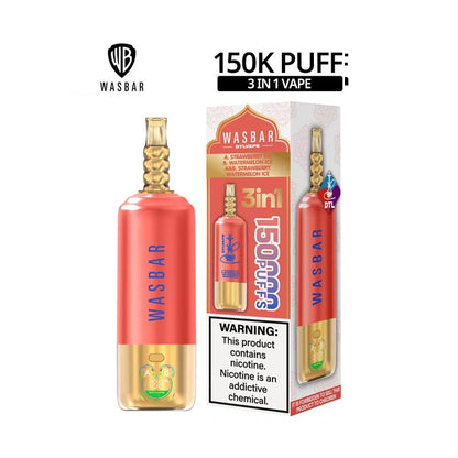 Kit jetable Wasbar 150K Puffs 3-in-1 DTL Shisha Hookah