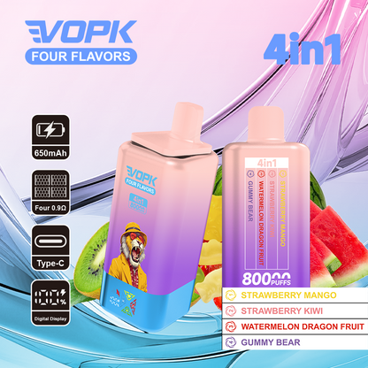 Kit jetable VOPK 80K Puffs 4IN1 650 mAh