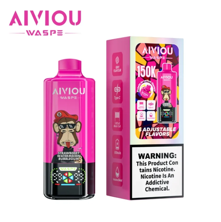 Kit jetable rechargeable WASPE Aiviou 150K 150000 Puffs 6in1