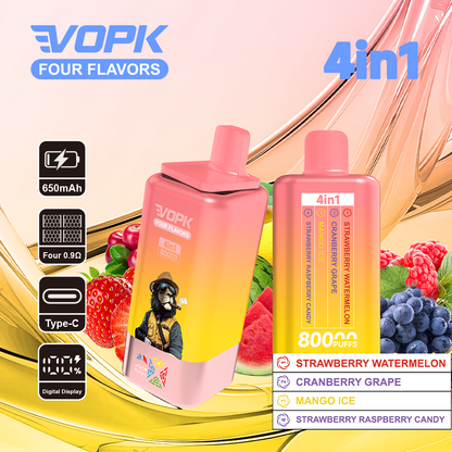 Kit jetable VOPK 80K Puffs 4IN1 650 mAh
