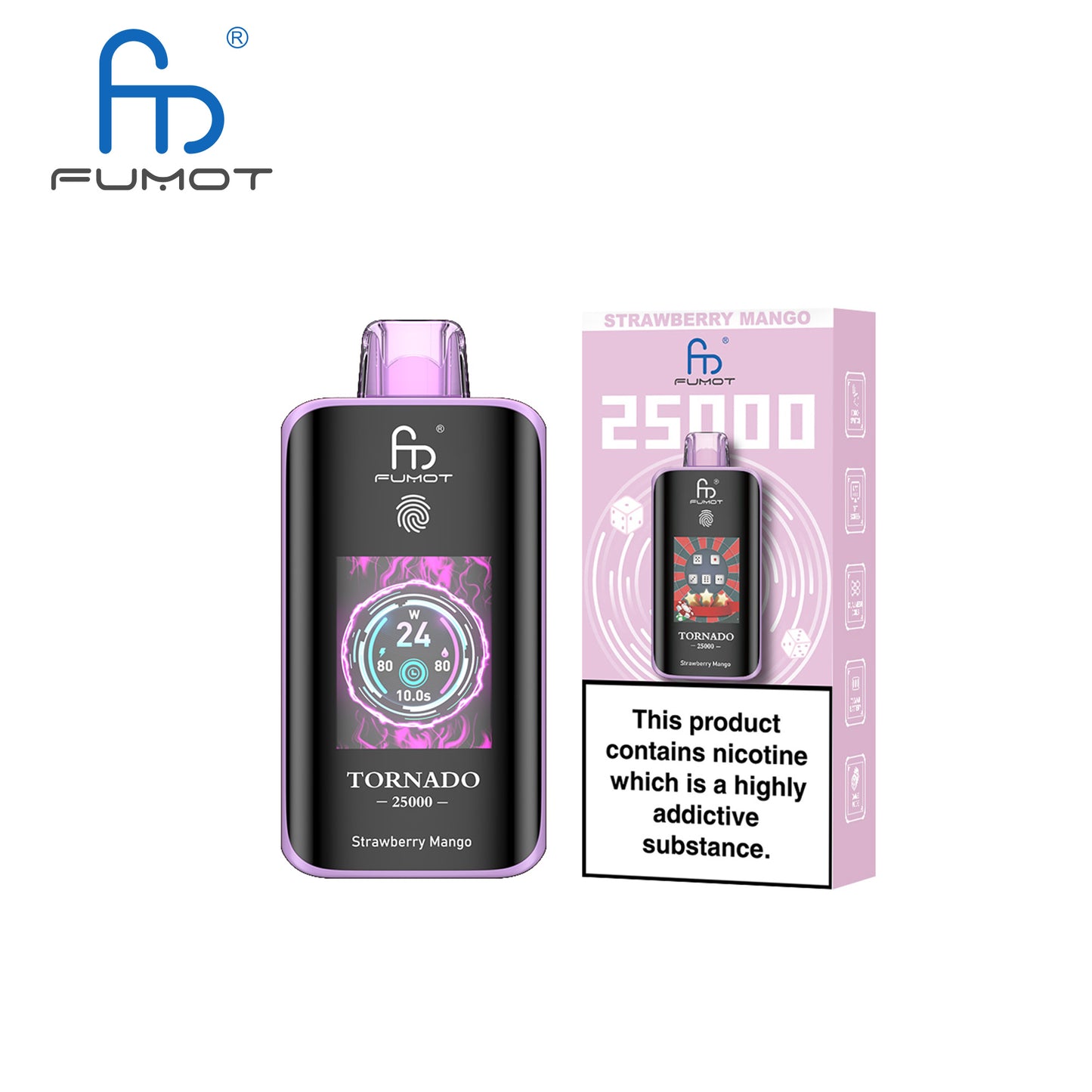 [Clearance Sale] Kit jetable rechargeable Fumot Randm Tornado 25000 25K Puffs (Touch Button)