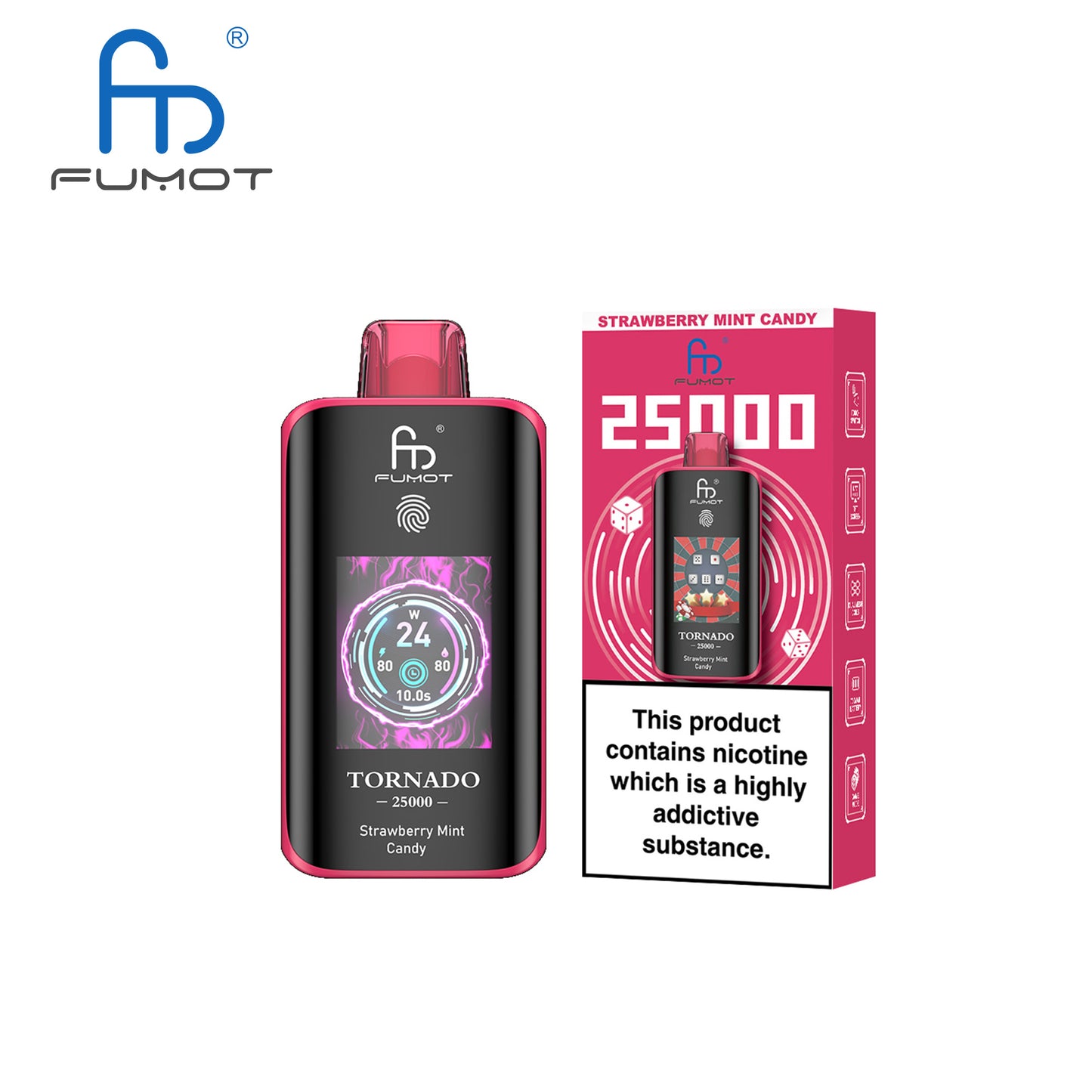 [Clearance Sale] Kit jetable rechargeable Fumot Randm Tornado 25000 25K Puffs (Touch Button)