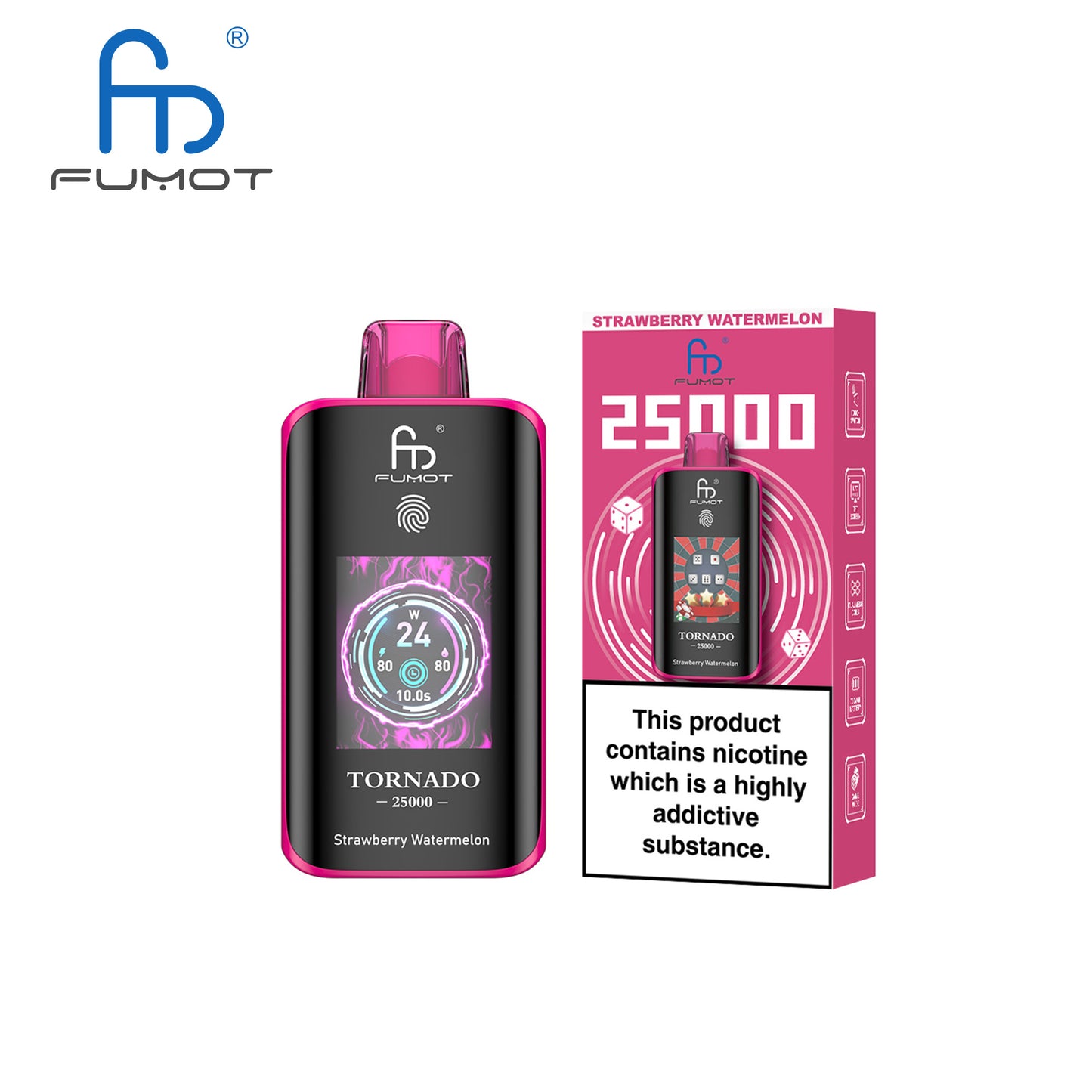 [Clearance Sale] Kit jetable rechargeable Fumot Randm Tornado 25000 25K Puffs (Touch Button)