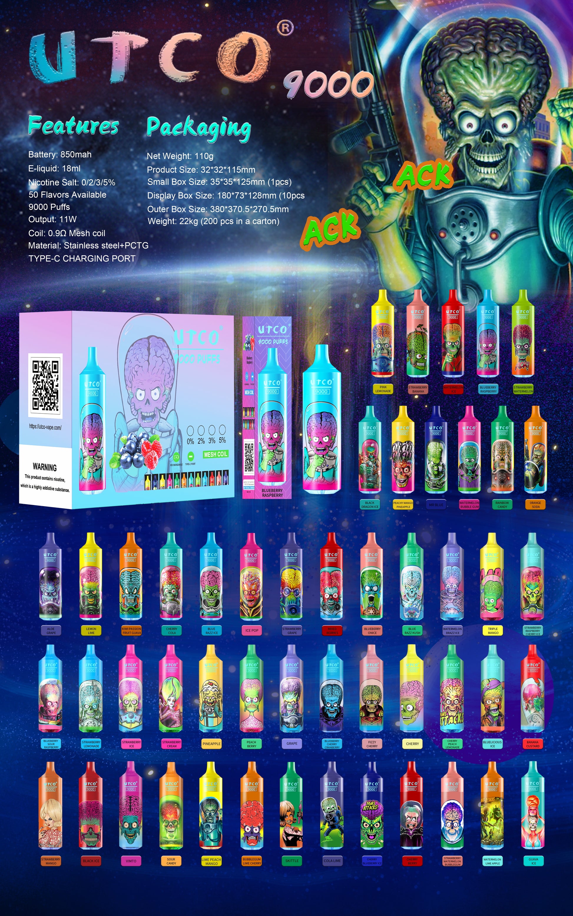 Kit UTCO Aliens 9000 Tornado puff cigarette lectronique jetable pas cher France frvapormo Kit UTCO Aliens 9000 Tornado puff cigarette lectronique jetable pas cher France frvapormo