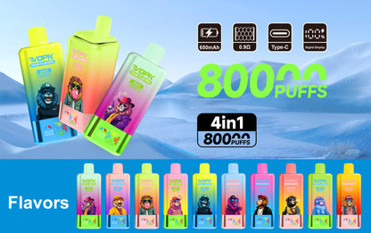 Kit jetable VOPK 80K Puffs 4IN1 650 mAh