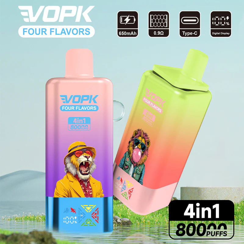 Kit jetable VOPK 80K Puffs 4IN1 650 mAh