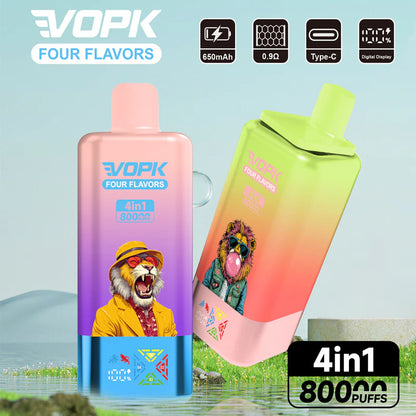 Kit jetable VOPK 80K Puffs 4IN1 650 mAh
