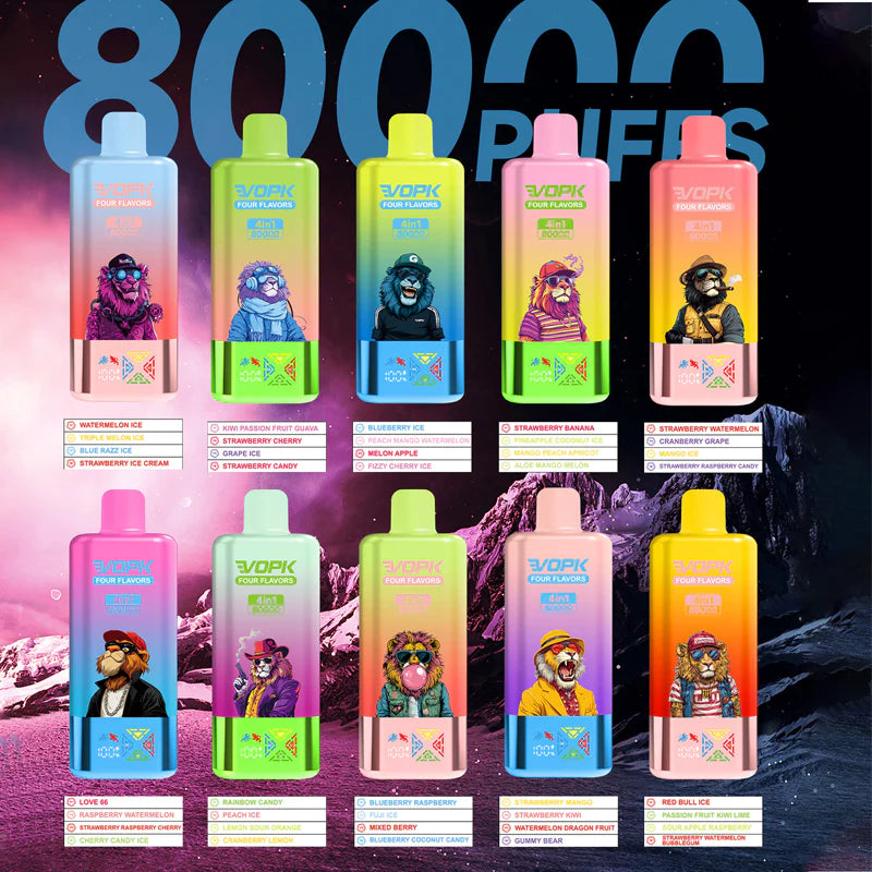 Kit jetable VOPK 80K Puffs 4IN1 650 mAh