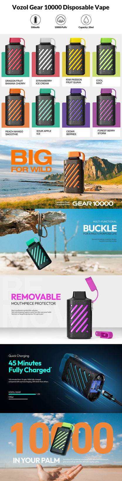 Kit jetable Vozol Gear 10000 Puffs