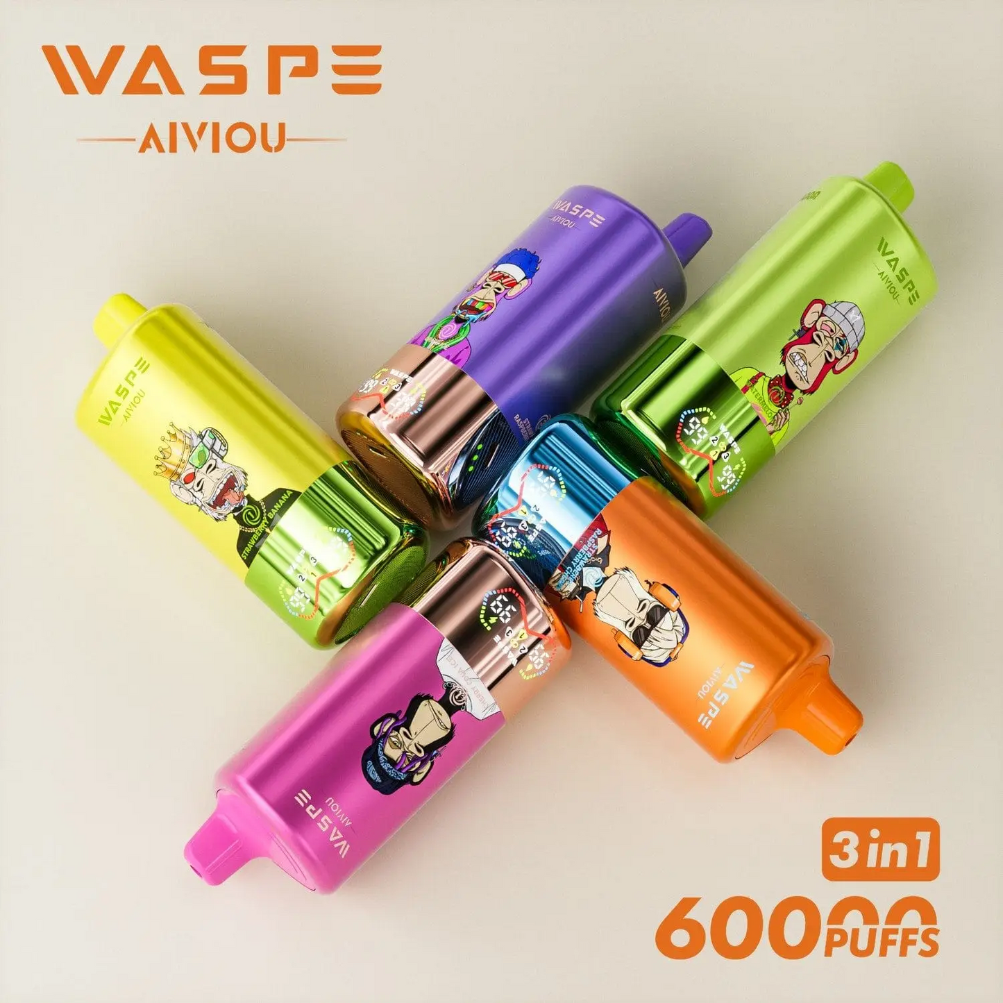 Kit jetable Waspe Aiviou 3in1 60000 Puffs