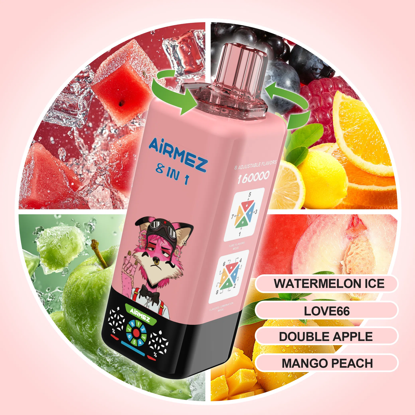 Kit jetable AIRMEZ FOX 8 IN 1 160K 160000 Puffs