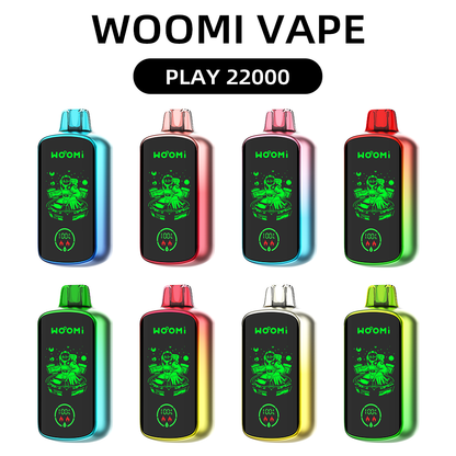 Kit jetable rechargeable Woomi Play 22000 Puffs (écran LED complet) 10 pièces/paquet