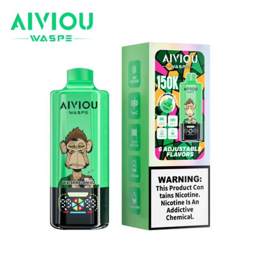 Kit jetable rechargeable WASPE Aiviou 150K 150000 Puffs 6in1