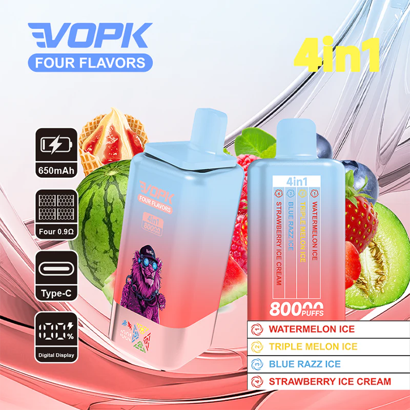 Kit jetable VOPK 80K Puffs 4IN1 650 mAh