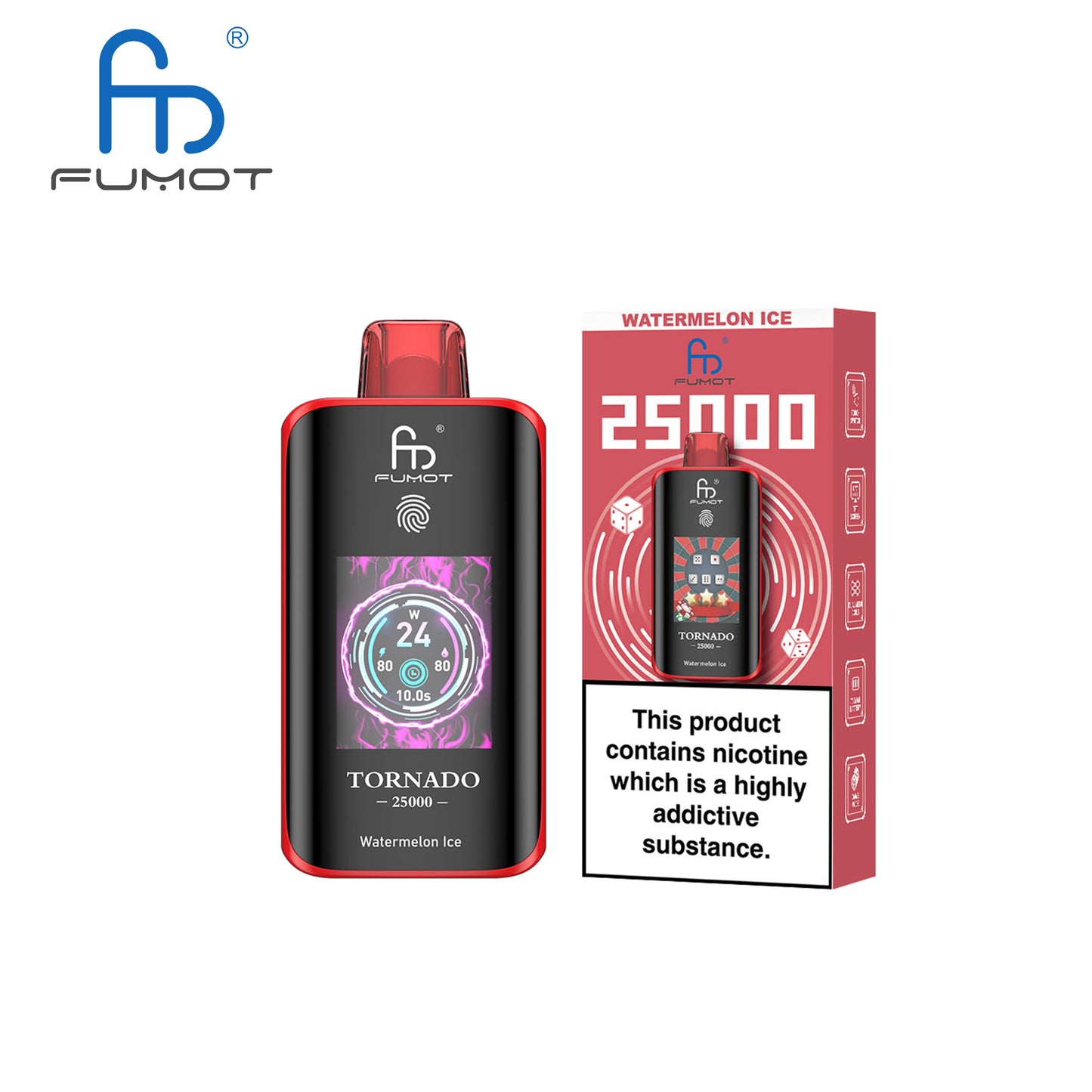 [Clearance Sale] Kit jetable rechargeable Fumot Randm Tornado 25000 25K Puffs (Touch Button)