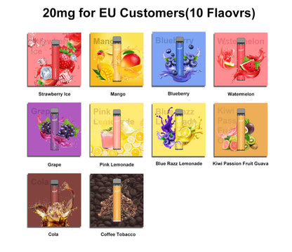 [Offre spéciale] YUMI Bar 1500 PUFF Cigarette électronique jetable kit 850mAh 4.8ml (20mg)
