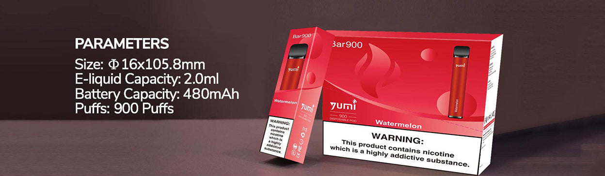 [Offre spéciale] YUMI Bar 900 PUFF cigarette electronique jetable kit 450mAh 2ml (20mg)