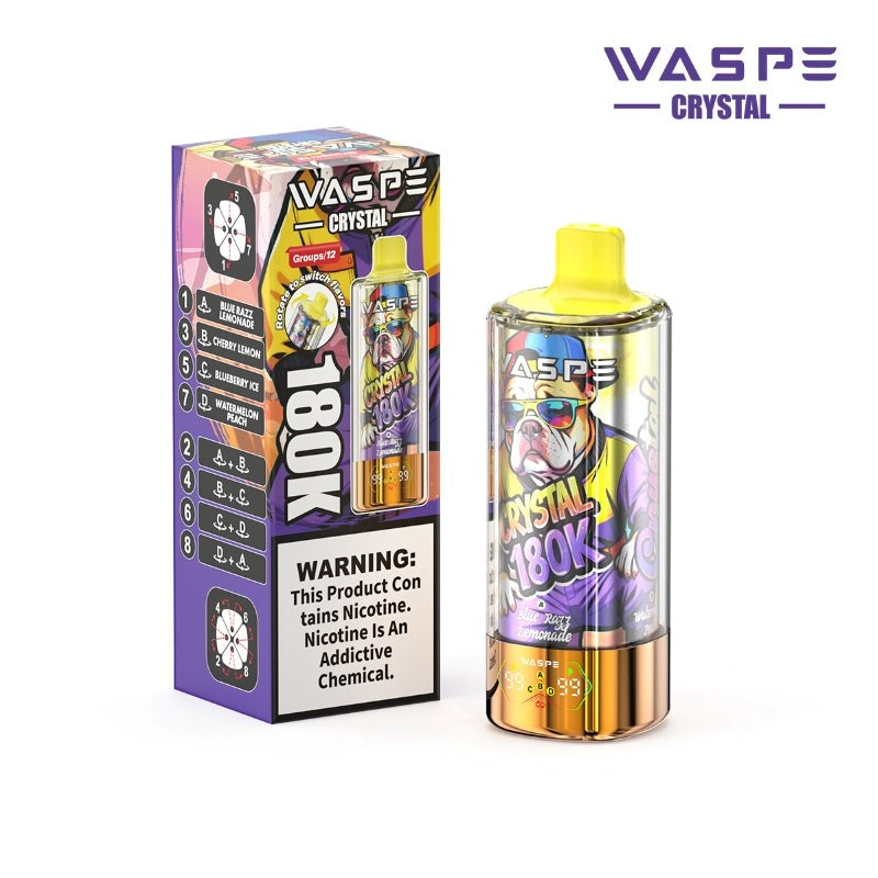 Kit jetable WASPE Crystal 8-in-1 180K 180000 Puffs 68ml
