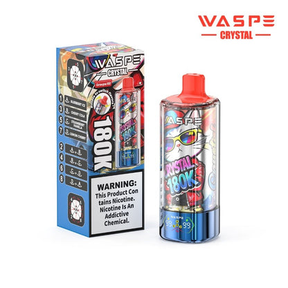 Kit jetable WASPE Crystal 8-in-1 180K 180000 Puffs 68ml