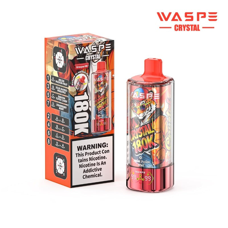Kit jetable WASPE Crystal 8-in-1 180K 180000 Puffs 68ml