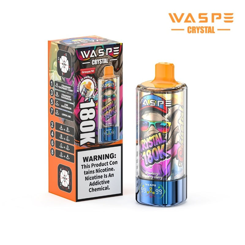 Kit jetable WASPE Crystal 8-in-1 180K 180000 Puffs 68ml