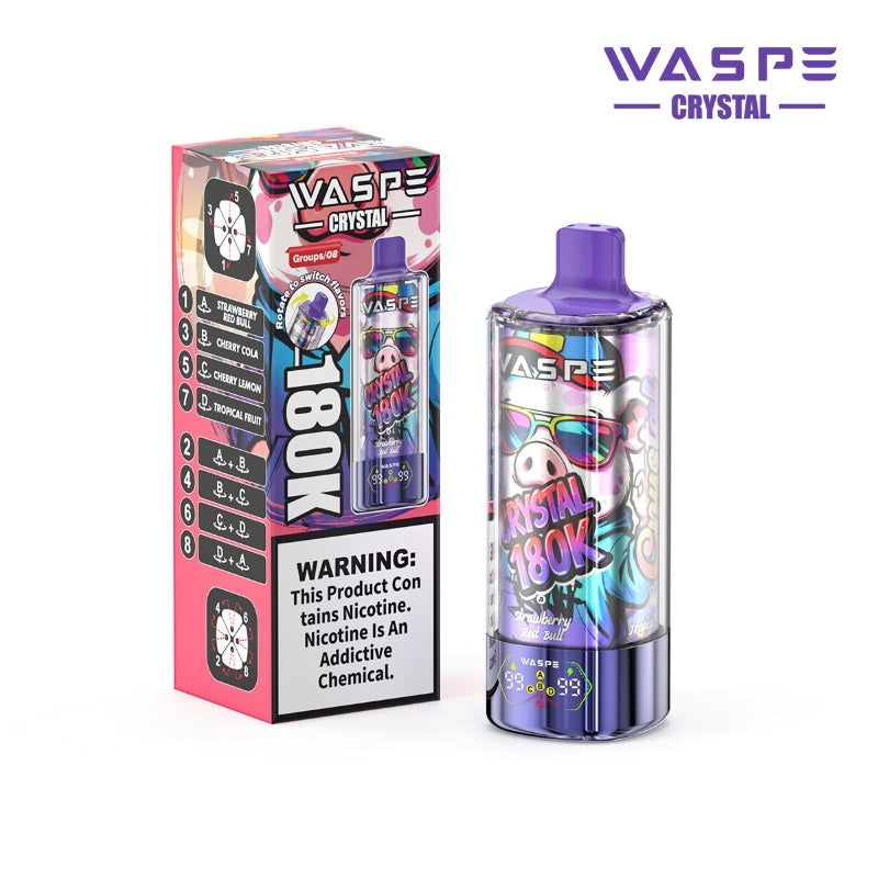 Kit jetable WASPE Crystal 8-in-1 180K 180000 Puffs 68ml