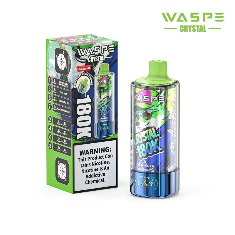 Kit jetable WASPE Crystal 8-in-1 180K 180000 Puffs 68ml