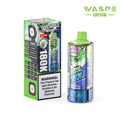 Kit jetable WASPE Crystal 8-in-1 180K 180000 Puffs 68ml