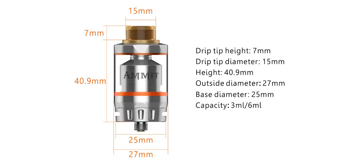 Atomiseur Tank Ammit Dual Coil RTA 3-6ML- Geekvape